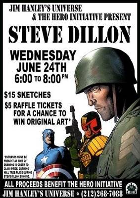 Steve Dillon signs and sketches at Jim Hanley's Universe.