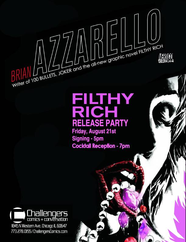 Brian Azzarello signs at Challengers on August 21st.
