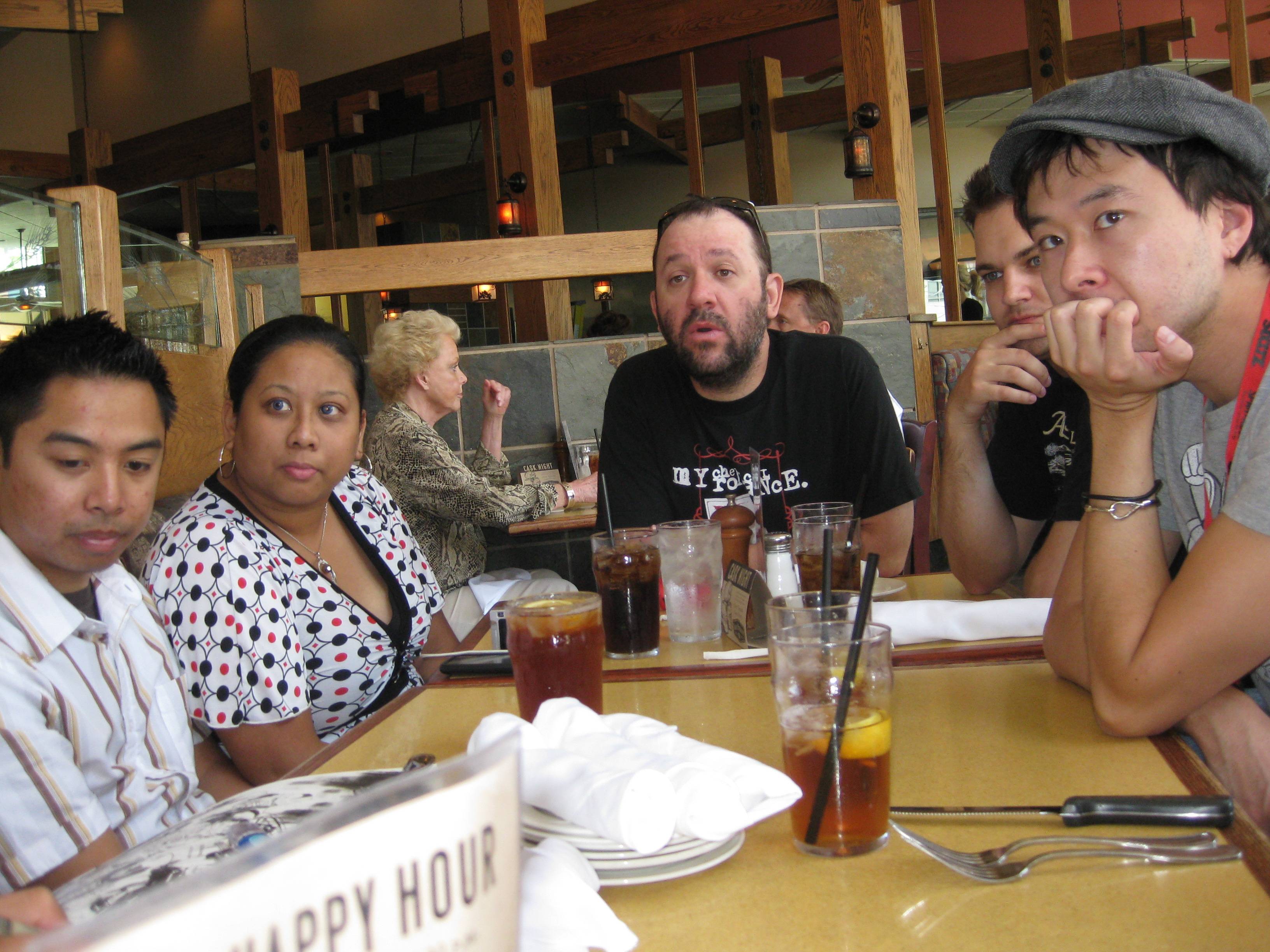 Richard Friend, Livio Ramondelli, Oliver Nome, and twitter contest winners look on.