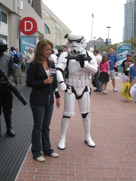 A reporter being captured by a storm trooper. Only at Comic Con...