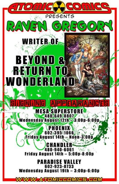 Raven Gregory signs at Atomic Comics