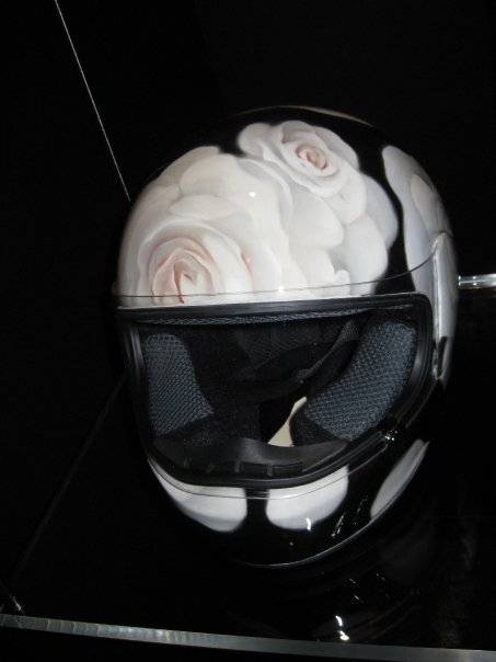 James Jean's helmet, frontal view.