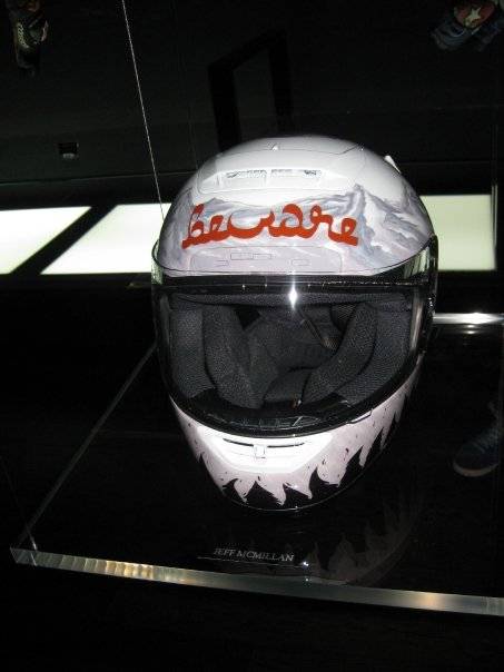 Jeff McMillan's helmet. Front view. 
