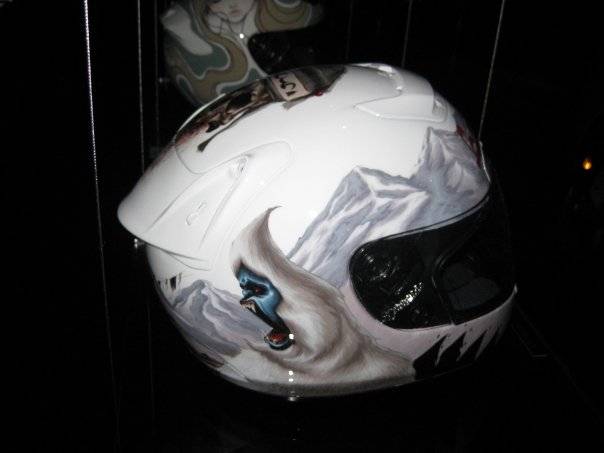 Jeff McMillan's helmet, side view.