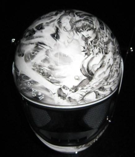 Jim Lee's helmet, front view.