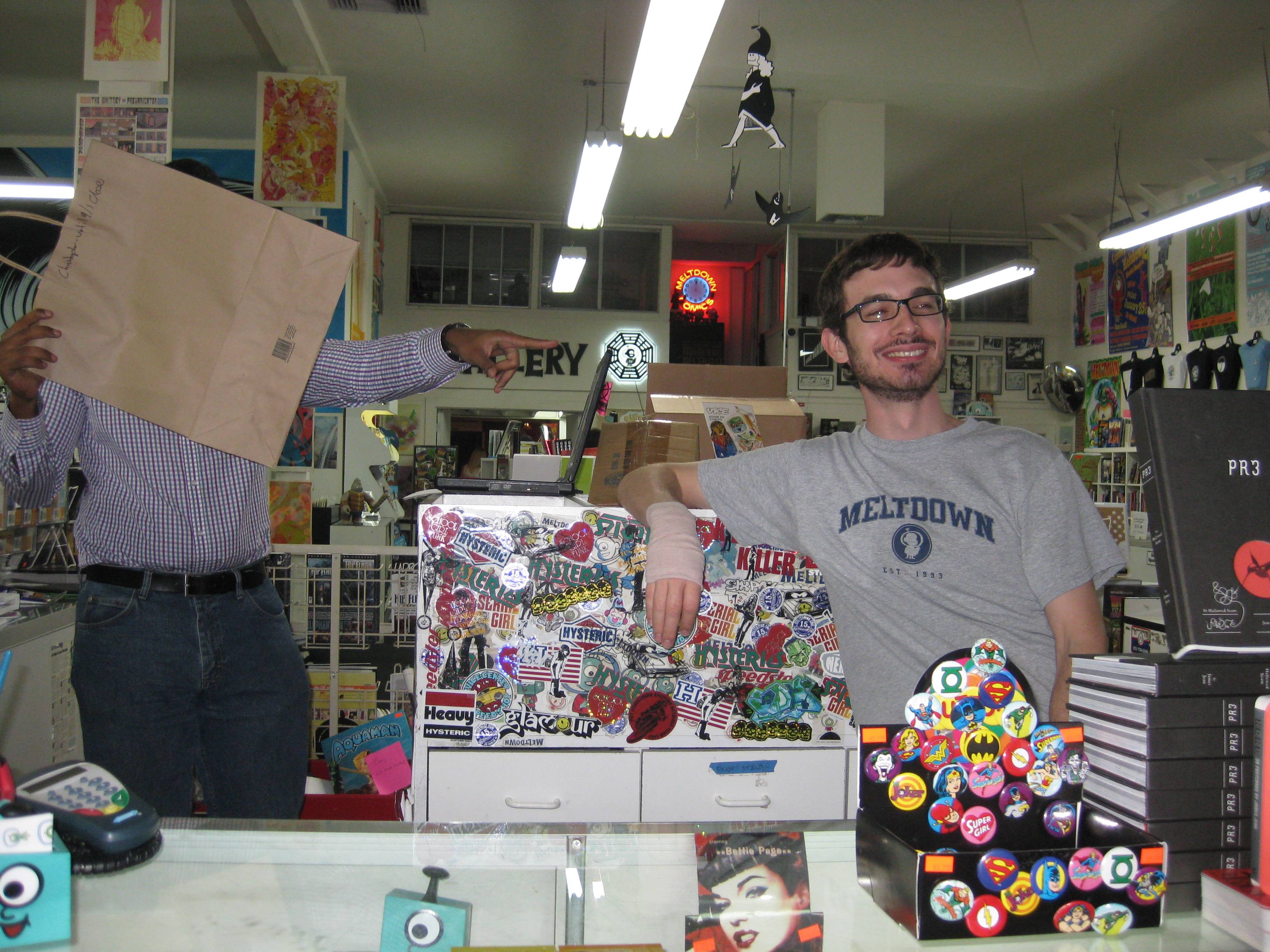 Workers of Meltdown shy away from the camera.