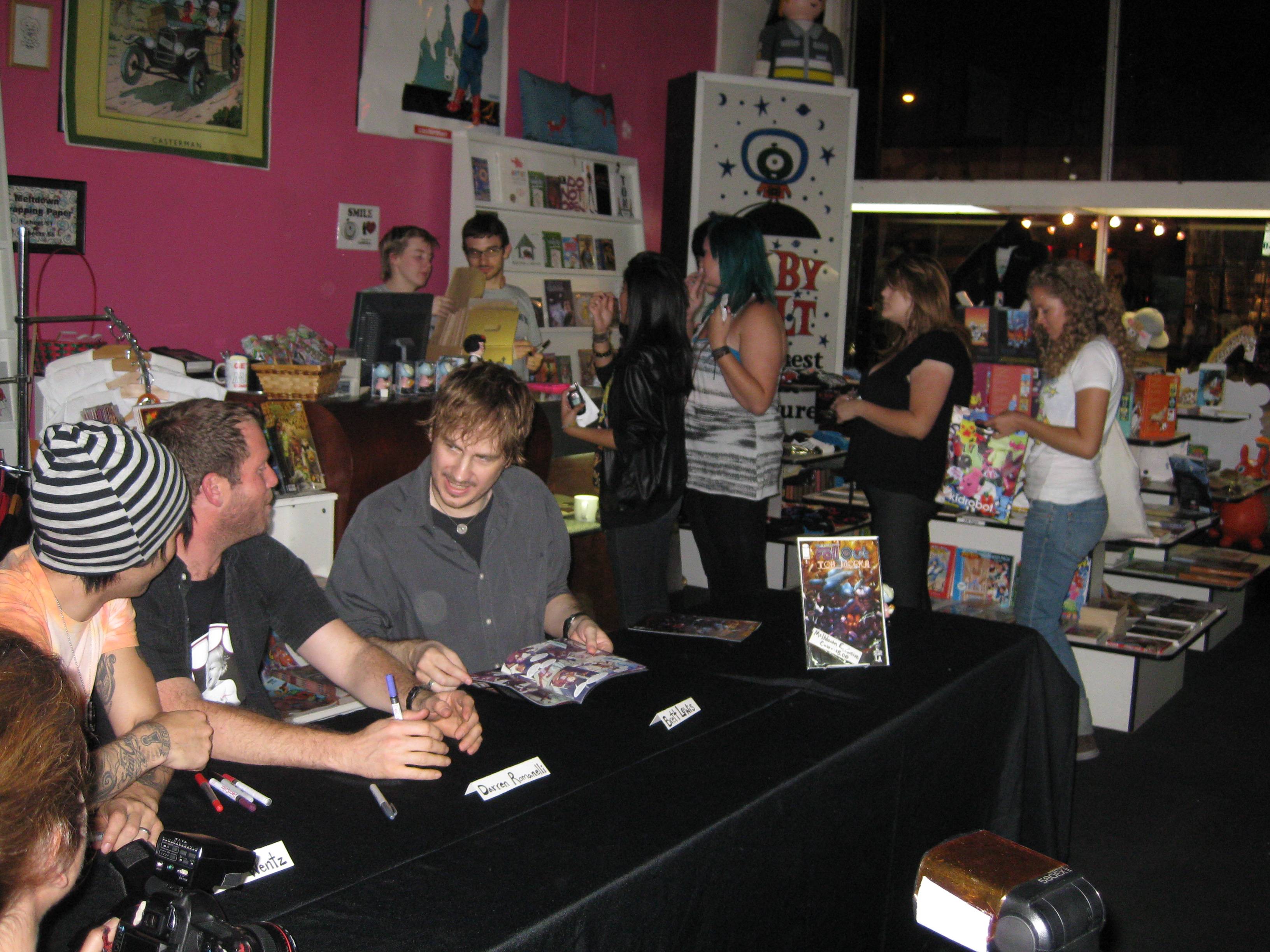 The line starts to buy the book! 