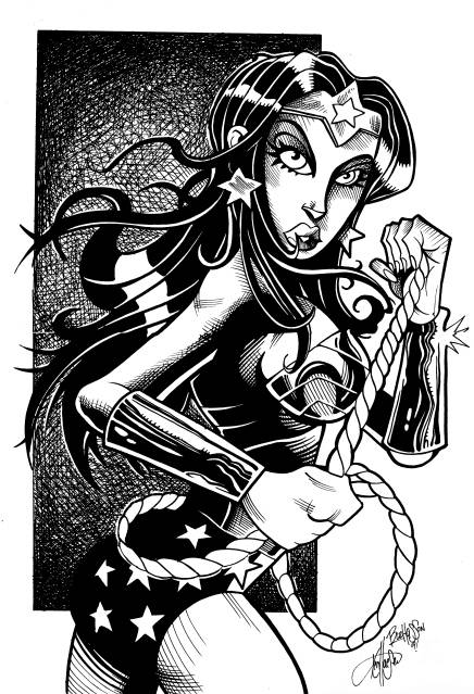 Wonder Woman art by Ken Haeser and Buzz Hasson