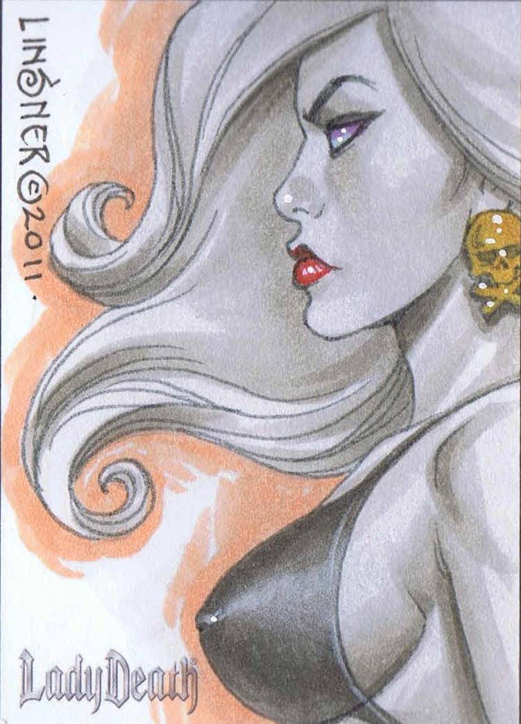 Joseph Michael Linsner Lady Death Sketch Card