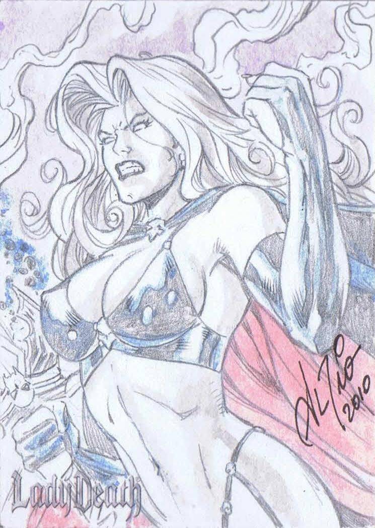 Al Rio Lady Death Sketch Card