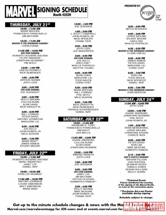 Marvel Signings SDCC 2011