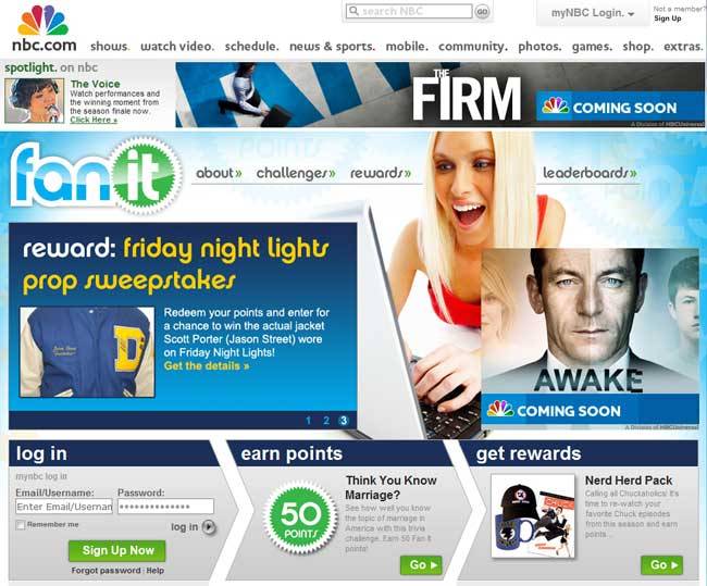 NBC Fan It Rewards Program