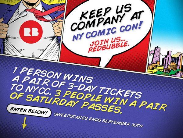 Redbubble NYCC 2012 Sweepstakes