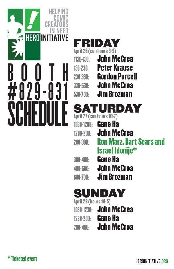 HI C2E2 2013 Booth Schedule