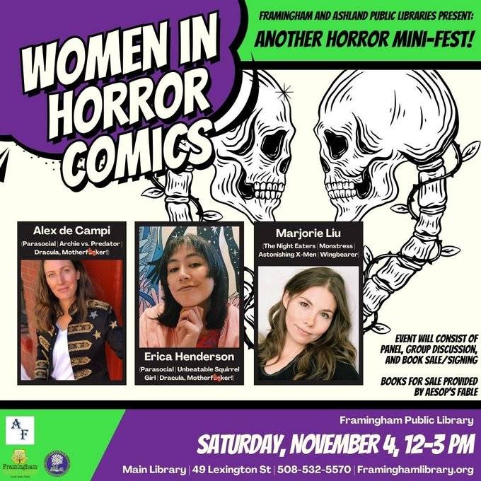 A poster for women in horror comics.