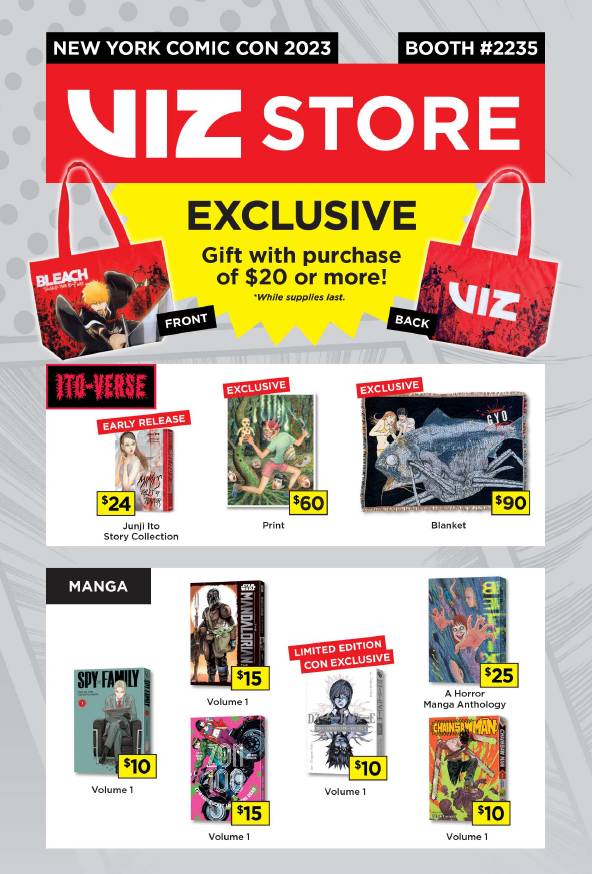 A flyer for the viz store.